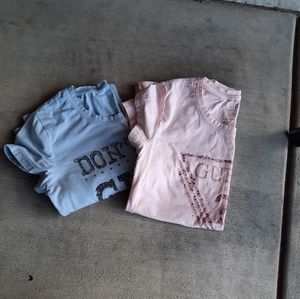 EUC Two "GUESS" Tees Pink and Blue